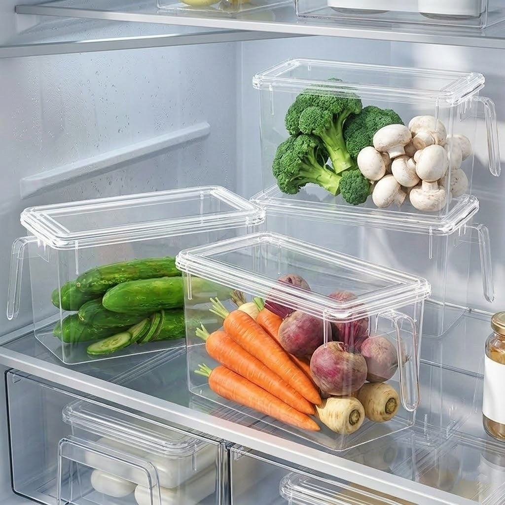 Large Capacity Refrigerator Storage Container with Lid (2 options)